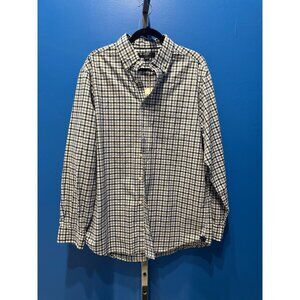 Cremieux Mens Blue/Navy Plaid Long Sleeve Button-Down Dress Shirt Size L